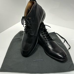 John Varvatos Irving Collection Black Boots Lace Up size 9.5 B Made in Italy